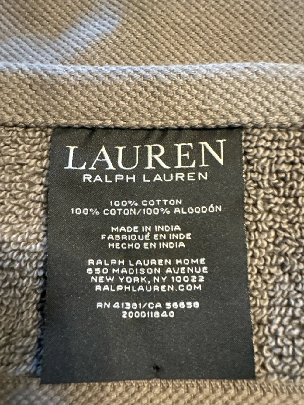 Lauren Ralph Lauren Gray wash cloths set 2